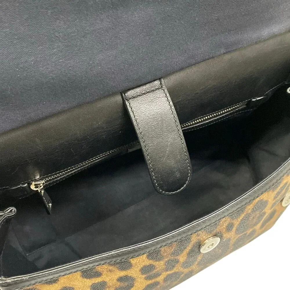 Dolce & Gabbana DOLCE&GABBANA Sicily Handbag Black Dark Brown Beige PVC Leather